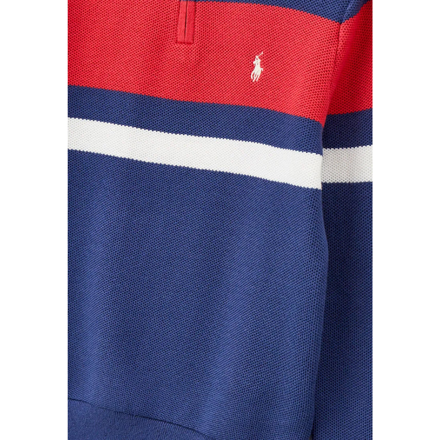 Striped Cotton Quarter Zip Sweater | Boys